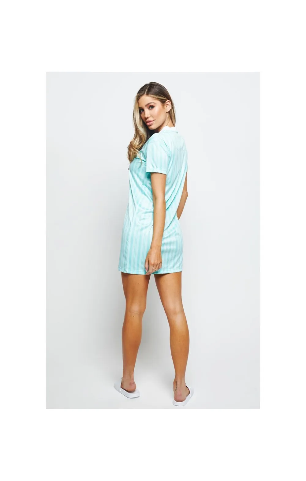 SikSilk Stripe Print T-Shirt Dress - Aqua sold by Siksilk product image thumbnail 4