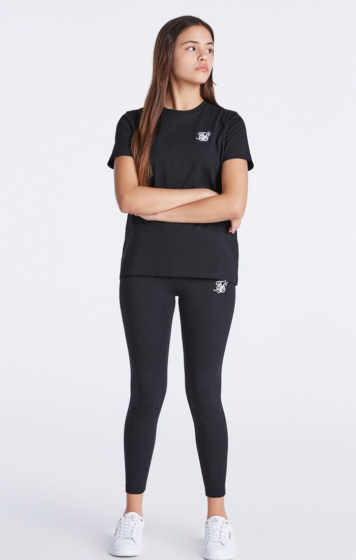 Girls Black Essentials Boyfriend T-Shirt sold by Siksilk