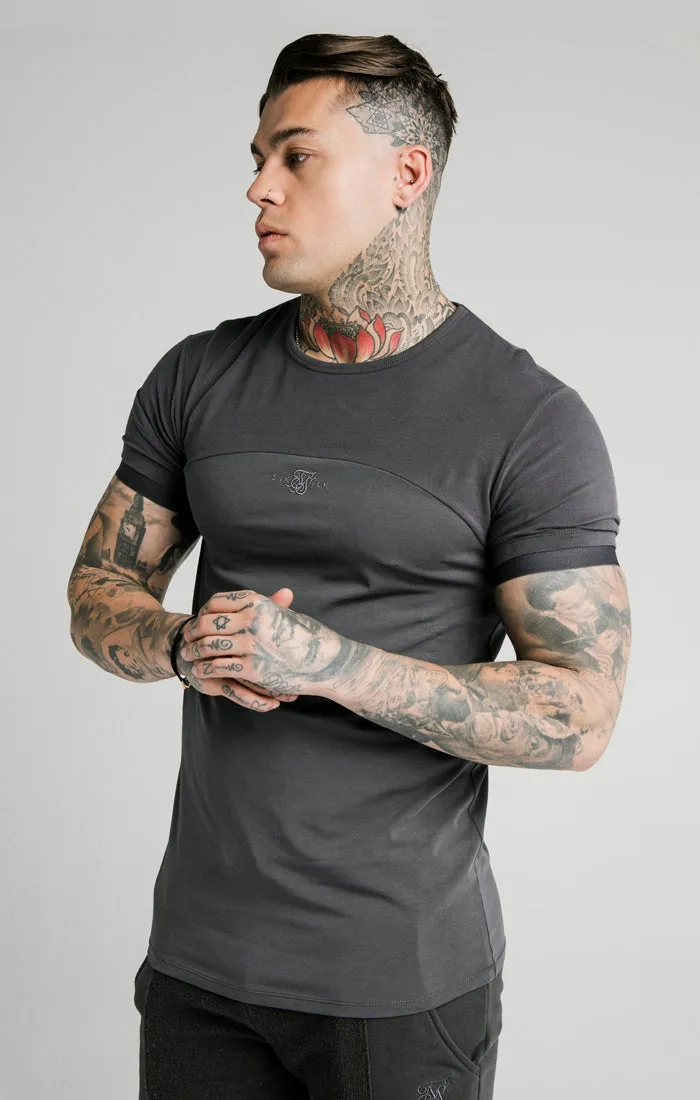 SikSilk Cut & Sew Gym Tee – Washed Grey sold by Siksilk