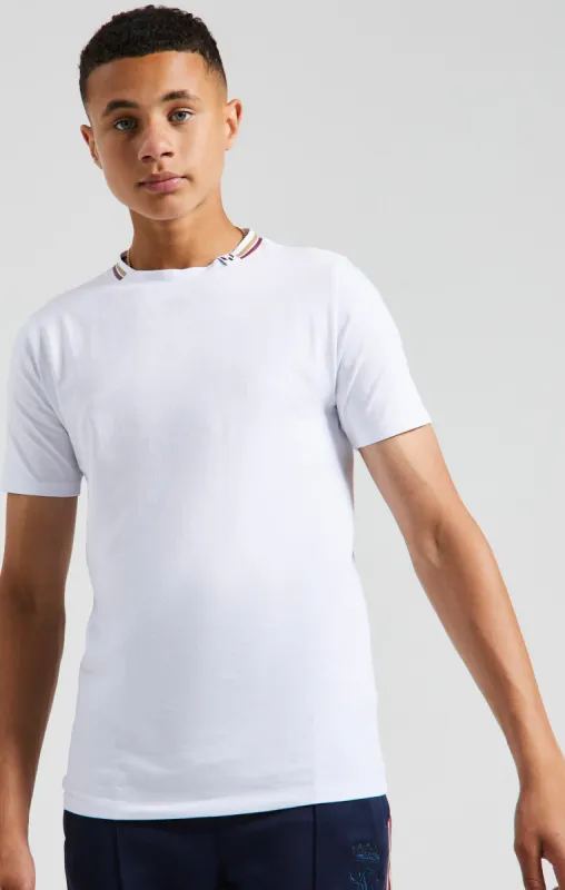 Boys Messi x SikSilk White Collar Detail T-Shirt sold by Siksilk