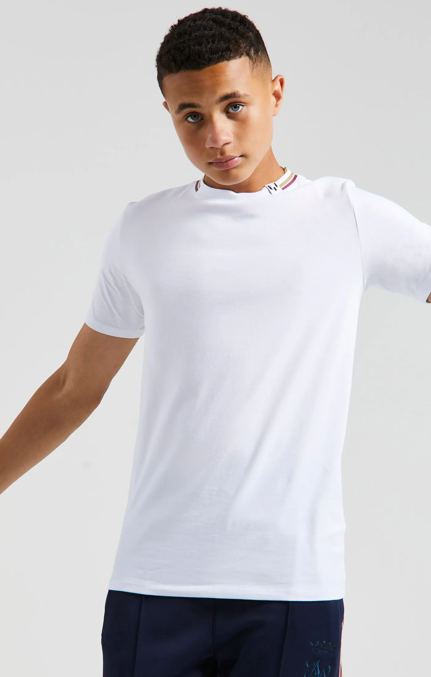 Boys Messi x SikSilk White Collar Detail T-Shirt sold by Siksilk product image thumbnail 2