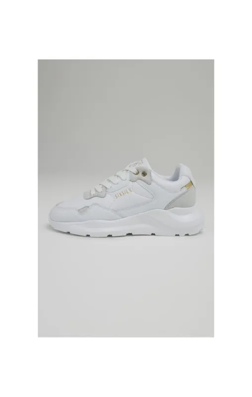 White Chunky Running Trainer made by Siksilk