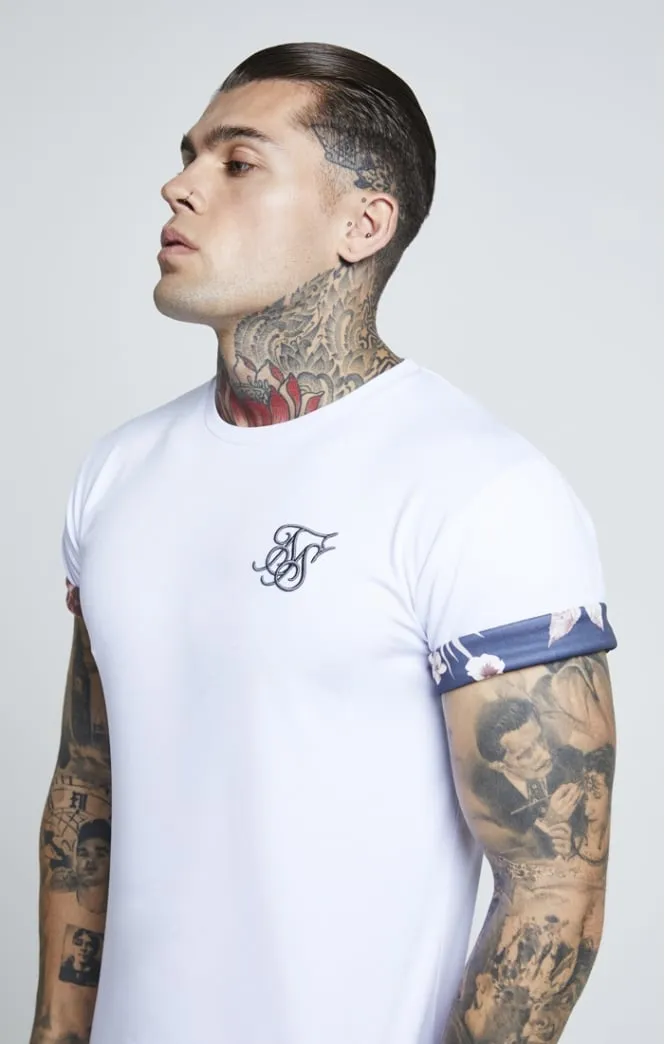 SikSilk Curved Hem Rolled Sleeve Tee - White sold by Siksilk product image thumbnail 4