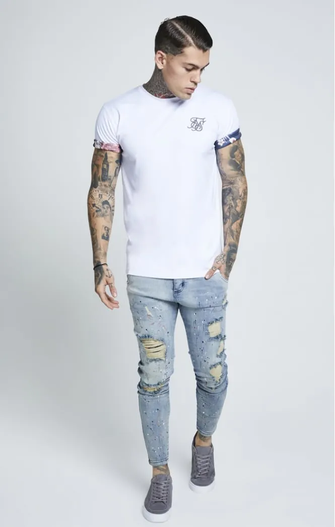 SikSilk Curved Hem Rolled Sleeve Tee - White sold by Siksilk product image thumbnail 2