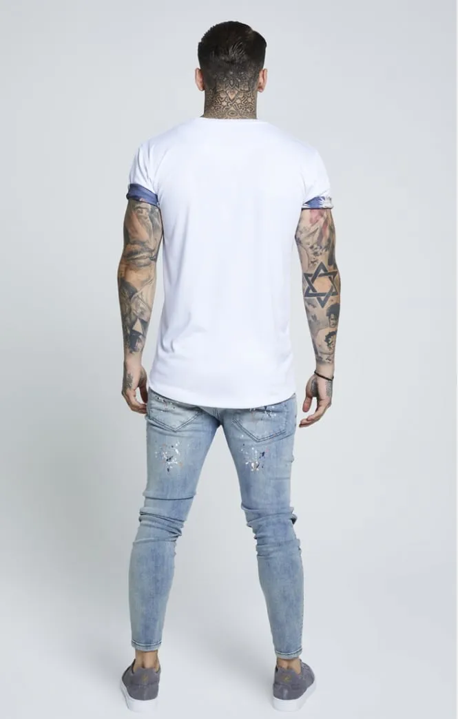 SikSilk Curved Hem Rolled Sleeve Tee - White sold by Siksilk product image thumbnail 3
