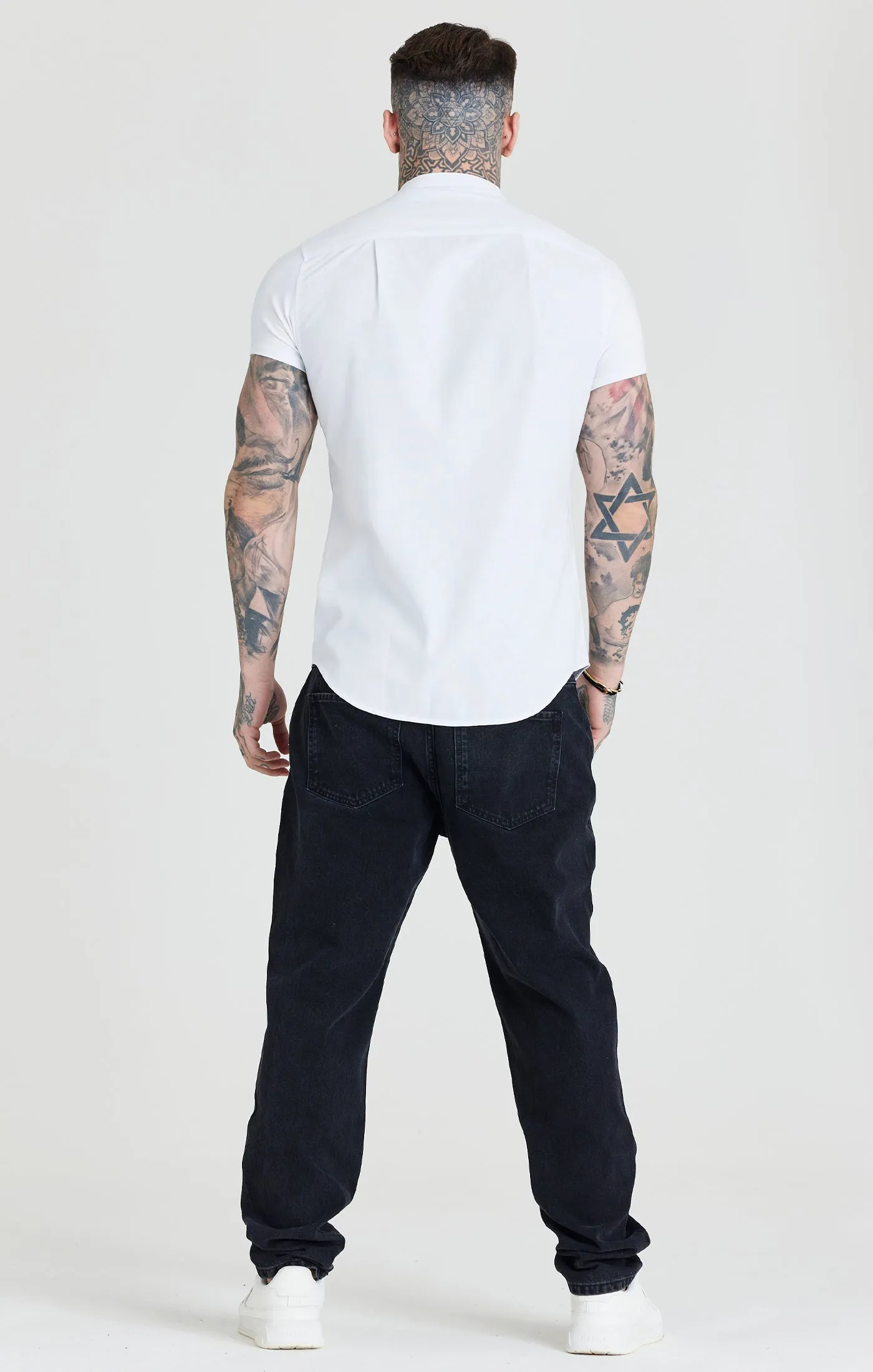 SikSilk S/S Grandad Collar Shirt - White sold by Siksilk product image thumbnail 5
