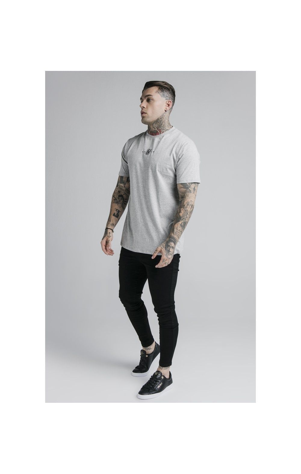 Grey Marl Essential Muscle Fit T-Shirt sold by Siksilk product image thumbnail 5