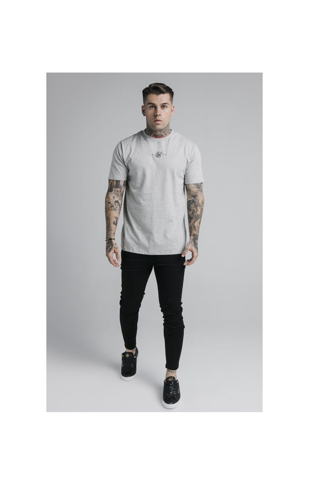 Grey Marl Essential Muscle Fit T-Shirt sold by Siksilk product image thumbnail 6