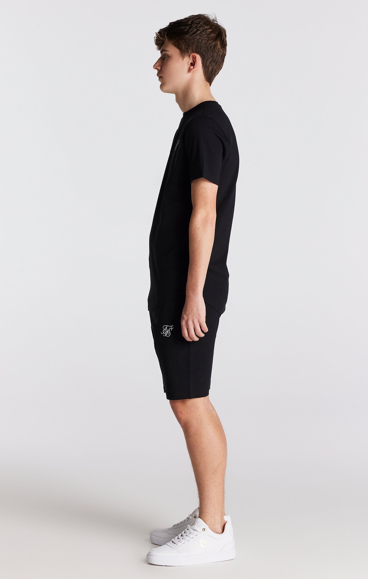 SikSilk Twin Set Tee & Shorts - Black sold by Siksilk product image thumbnail 2