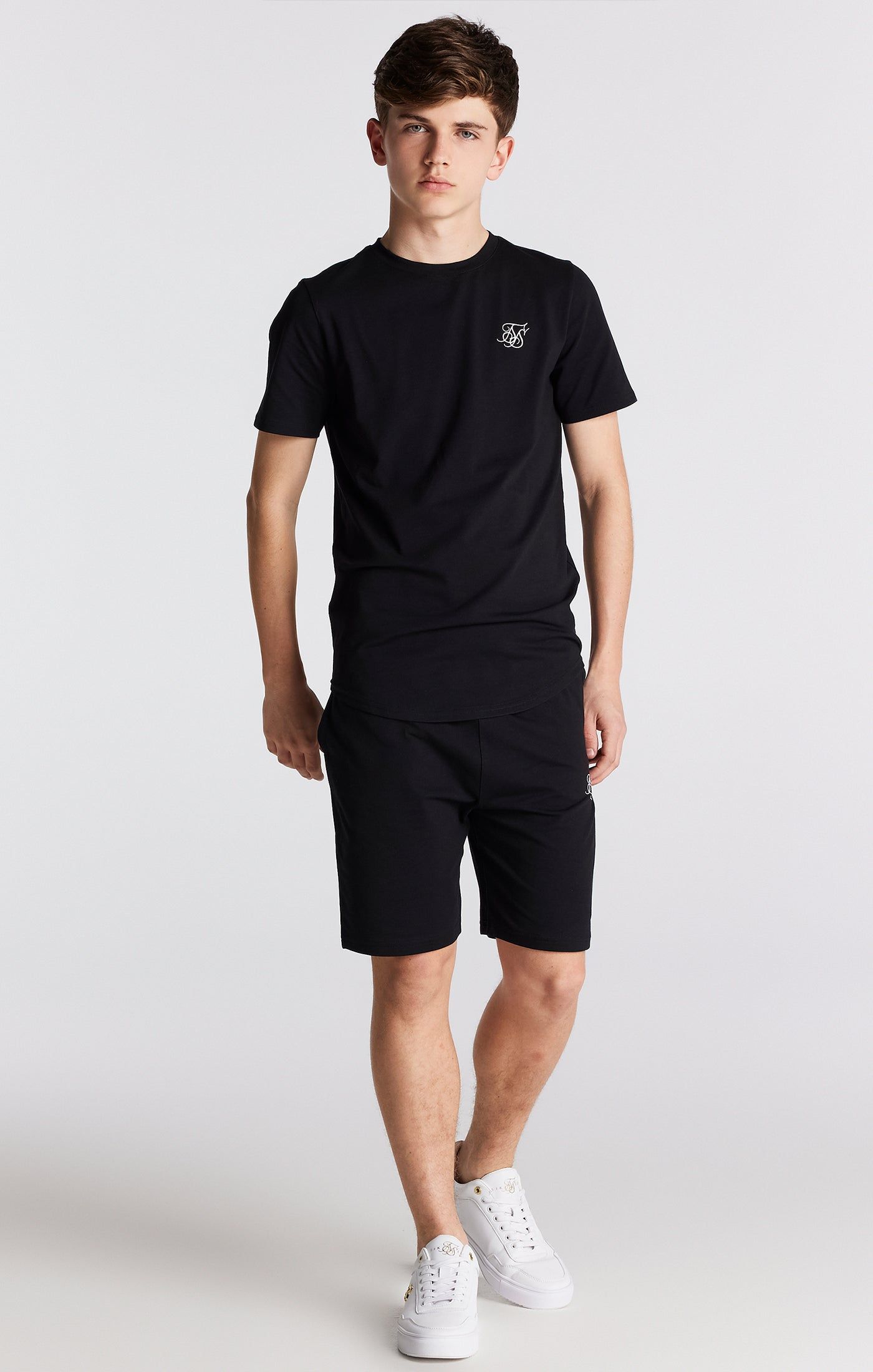 SikSilk Twin Set Tee & Shorts - Black sold by Siksilk