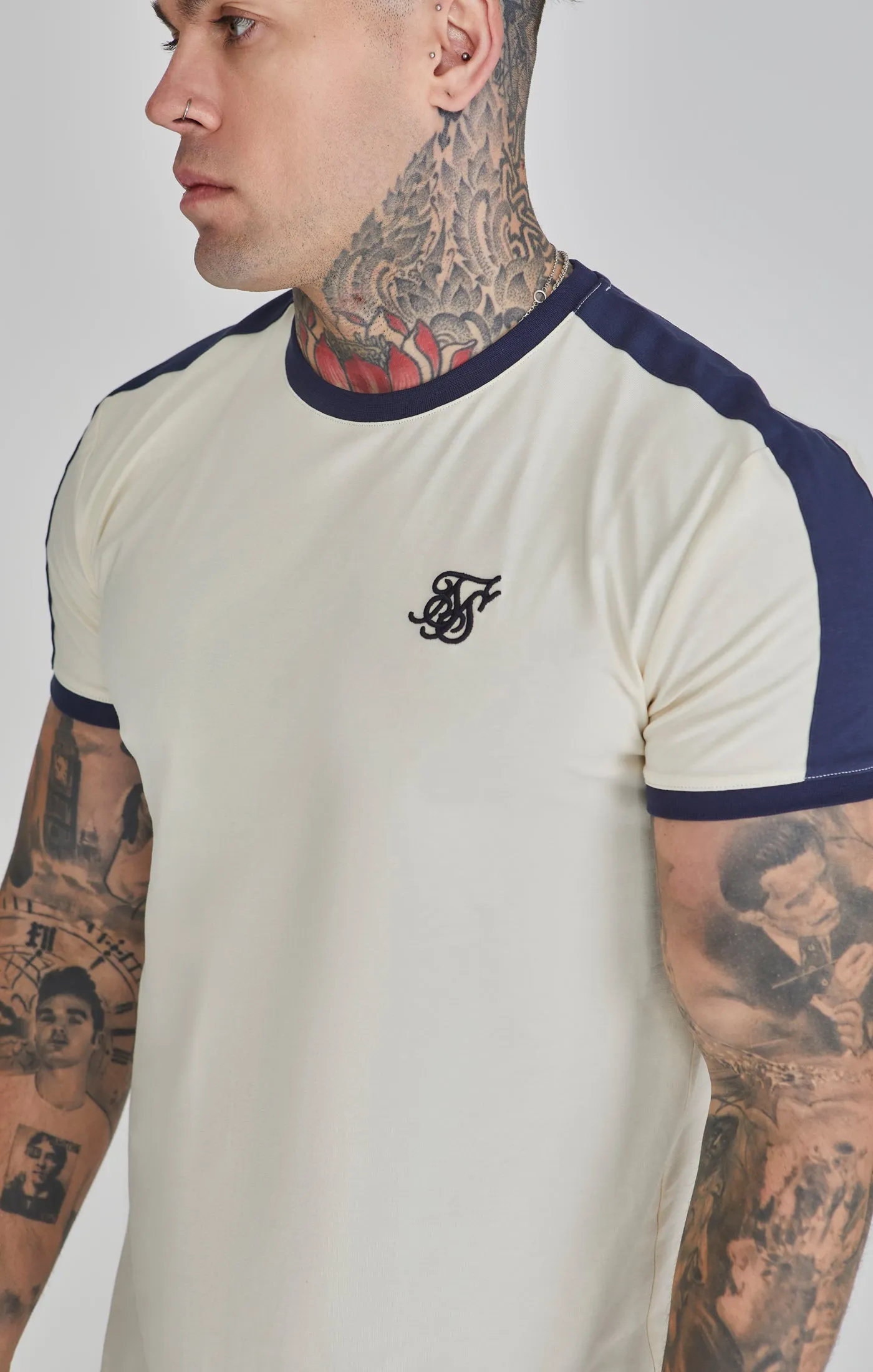 Ecru Ringer T-Shirt sold by Siksilk product image thumbnail 3