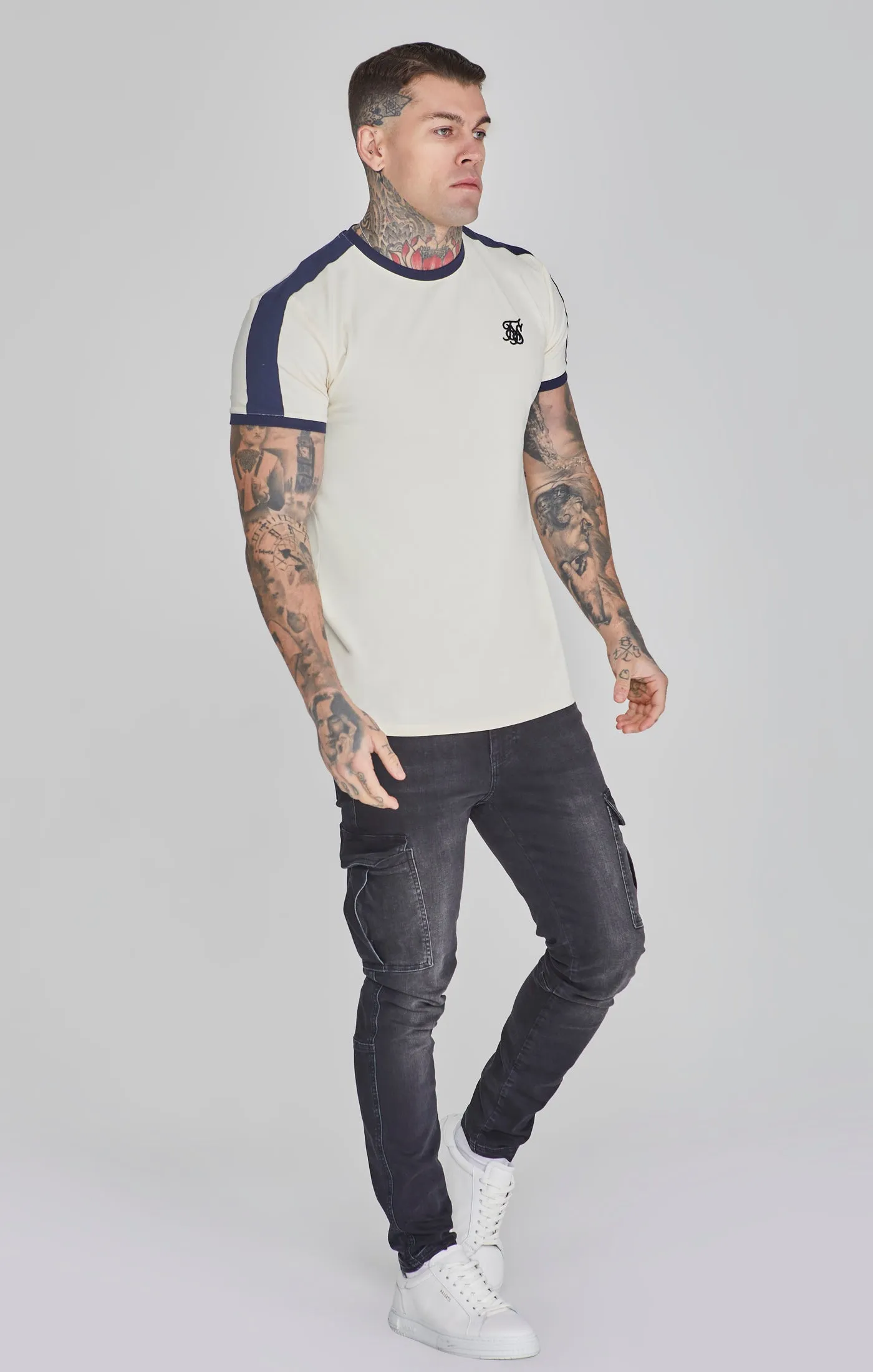 Ecru Ringer T-Shirt sold by Siksilk product image thumbnail 4