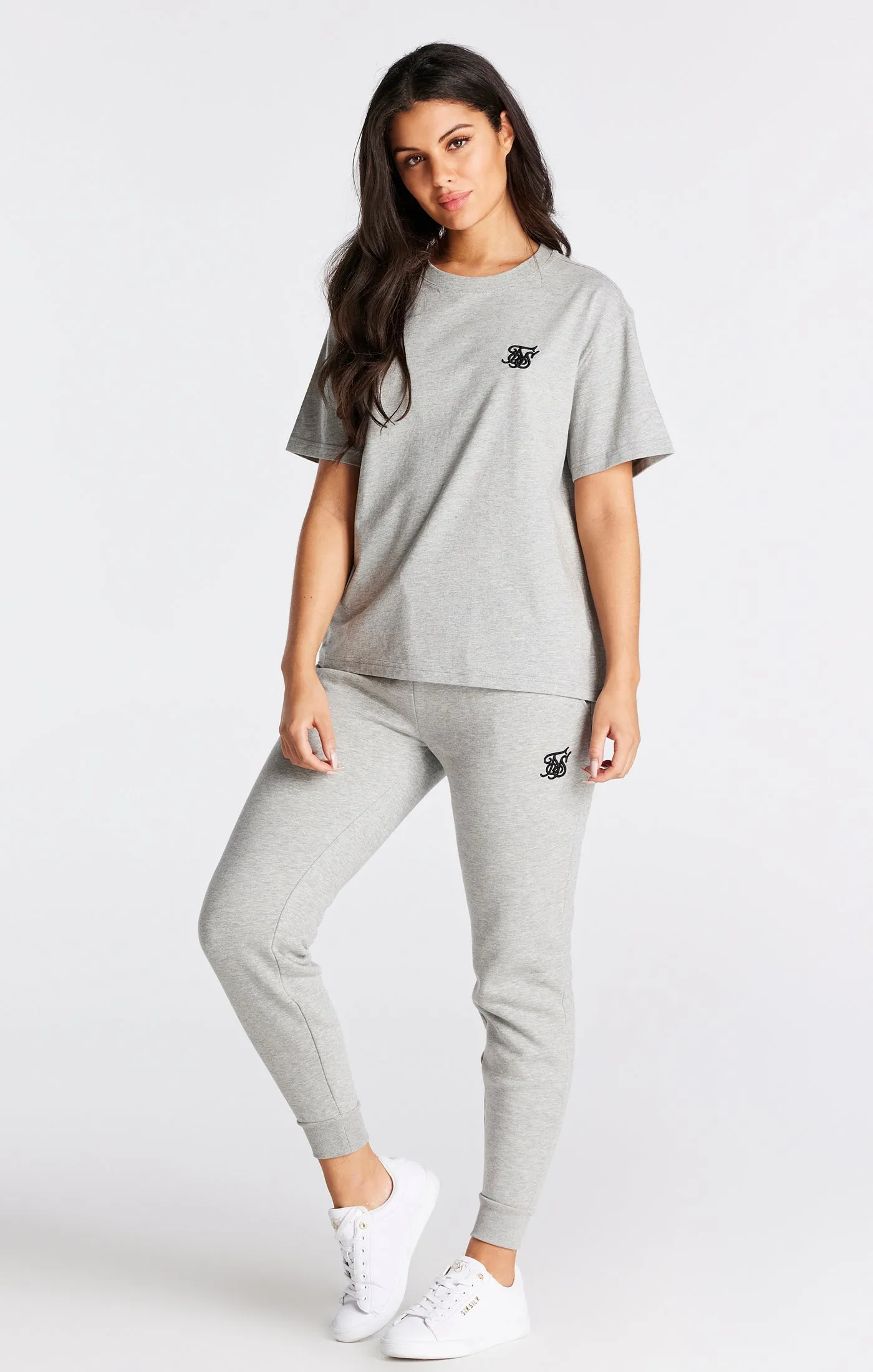 Grey Marl Essential Boyfriend T-Shirt sold by Siksilk product image thumbnail 4