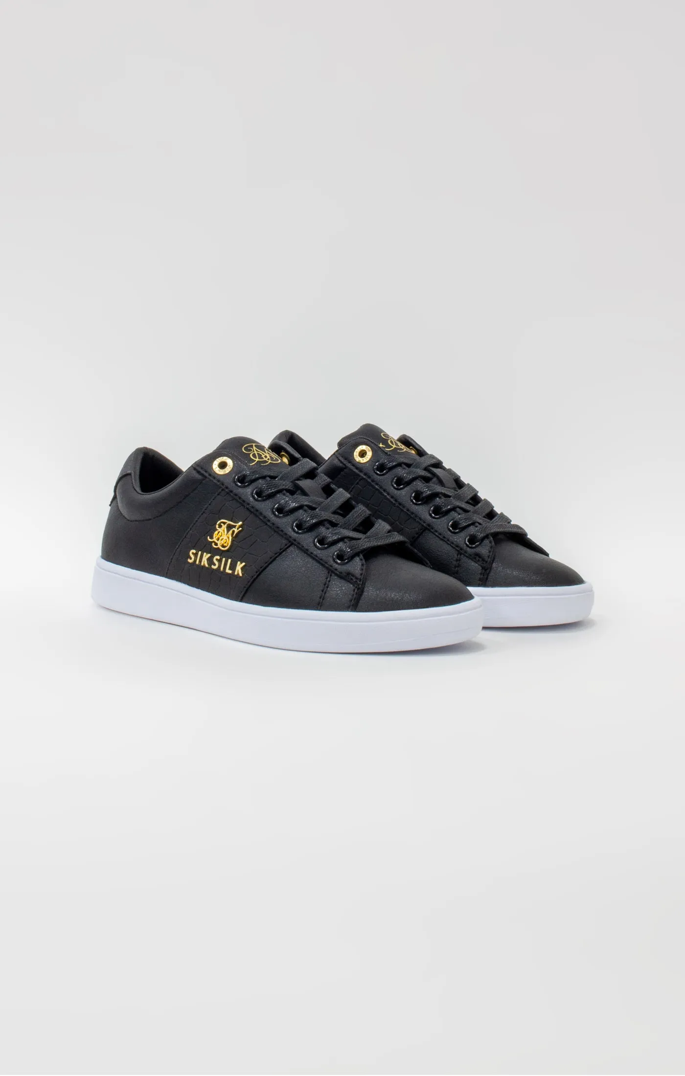 Black Juniors Low-Top Classic Trainer With Metal Logo sold by Siksilk product image thumbnail 4