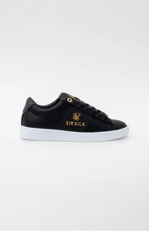 Black Juniors Low-Top Classic Trainer With Metal Logo sold by Siksilk