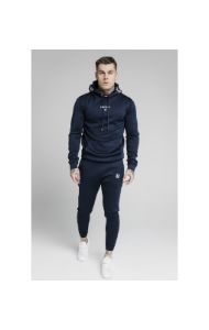 SikSilk Element Muscle Fit Overhead Hoodie - Navy & White sold by Siksilk