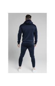 SikSilk Element Muscle Fit Overhead Hoodie - Navy & White sold by Siksilk