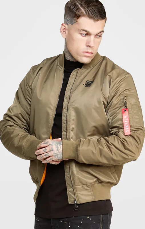 Khaki Flight Bomber Jacket sold by Siksilk