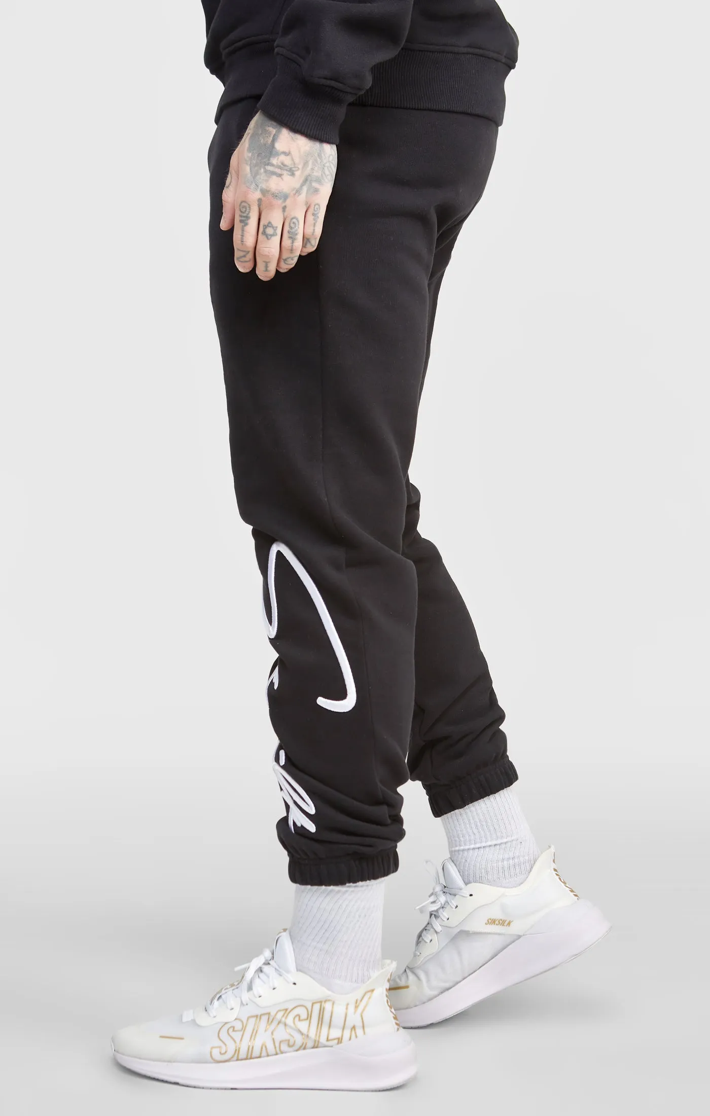 Black Script Embroidery Jogger sold by Siksilk product image thumbnail 2