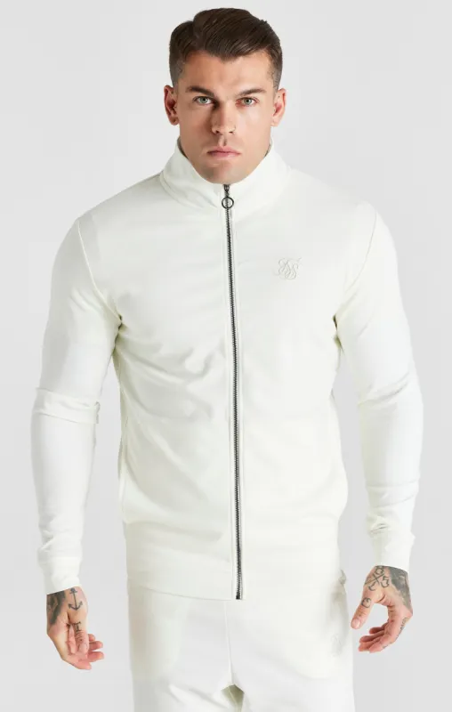 Ecru Funnel Neck Zip Thru sold by Siksilk