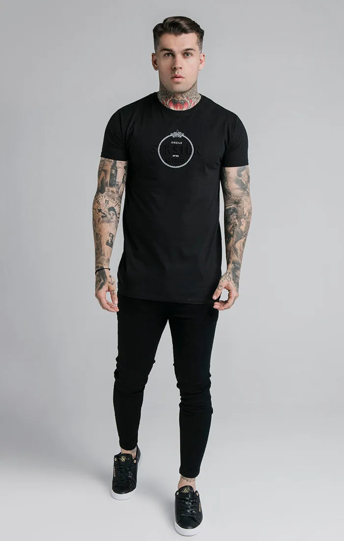 SikSilk Straight Hem Chain Print Box Tee - Black sold by Siksilk product image thumbnail 3