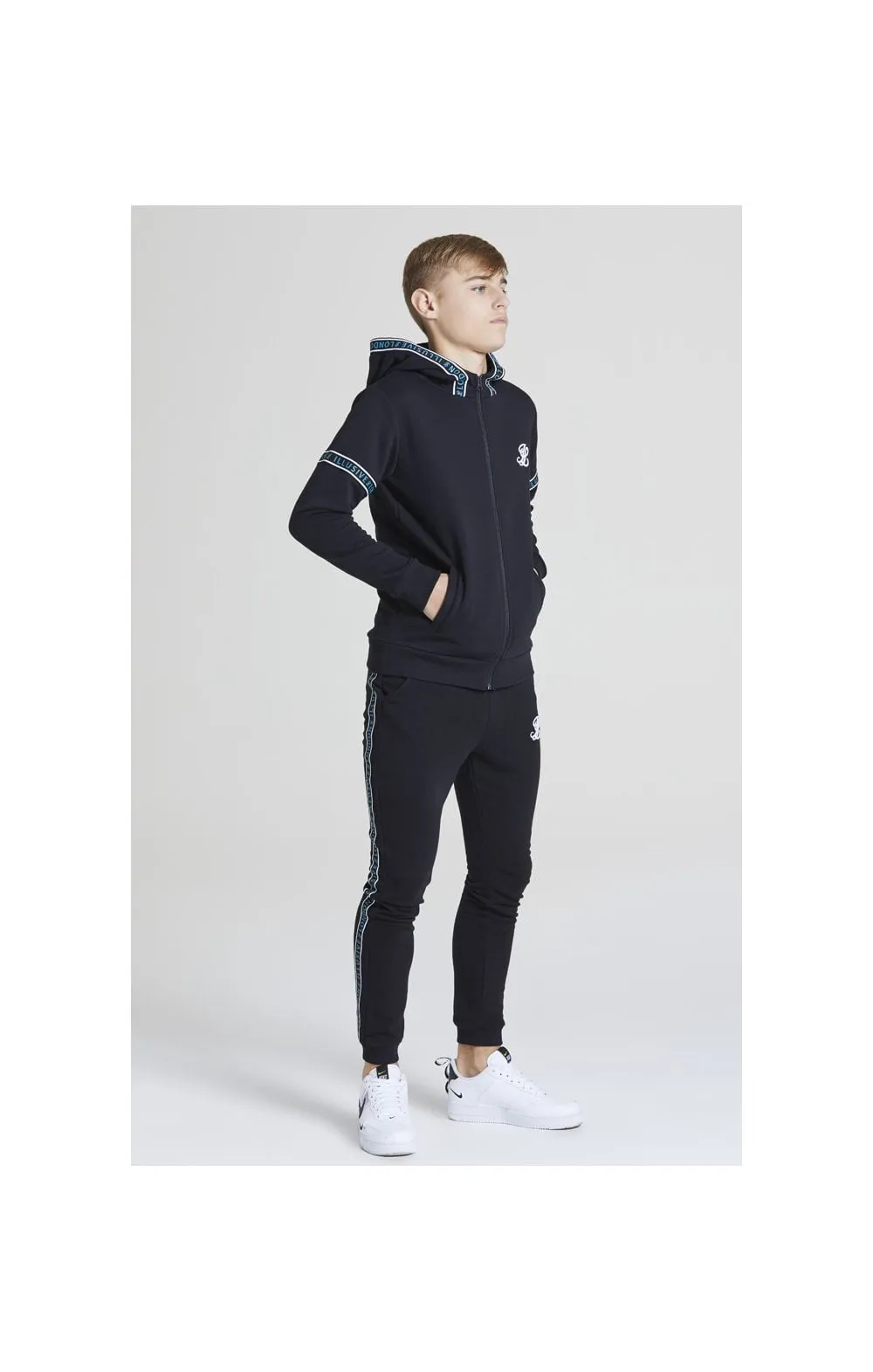 Illusive London Branded Zip Through Hoodie - Black sold by Siksilk product image thumbnail 4