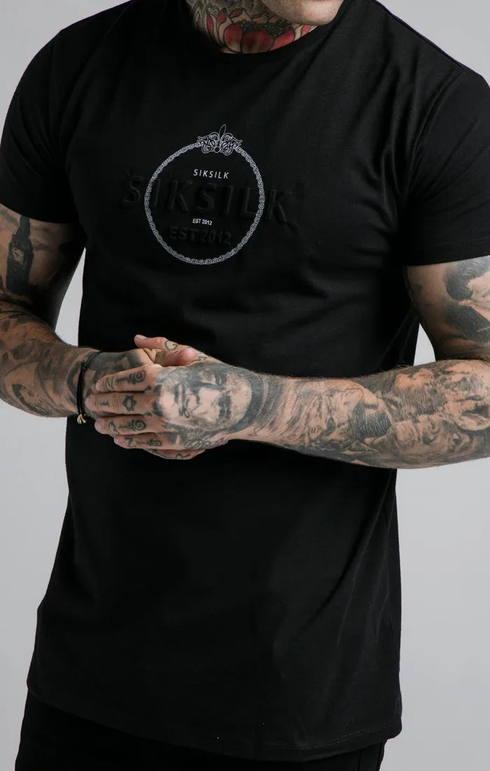 SikSilk Straight Hem Chain Print Box Tee - Black sold by Siksilk product image thumbnail 2