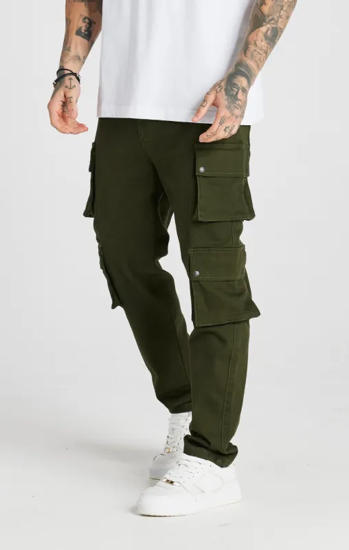 Khaki Loose Fit Cargo Pant sold by Siksilk