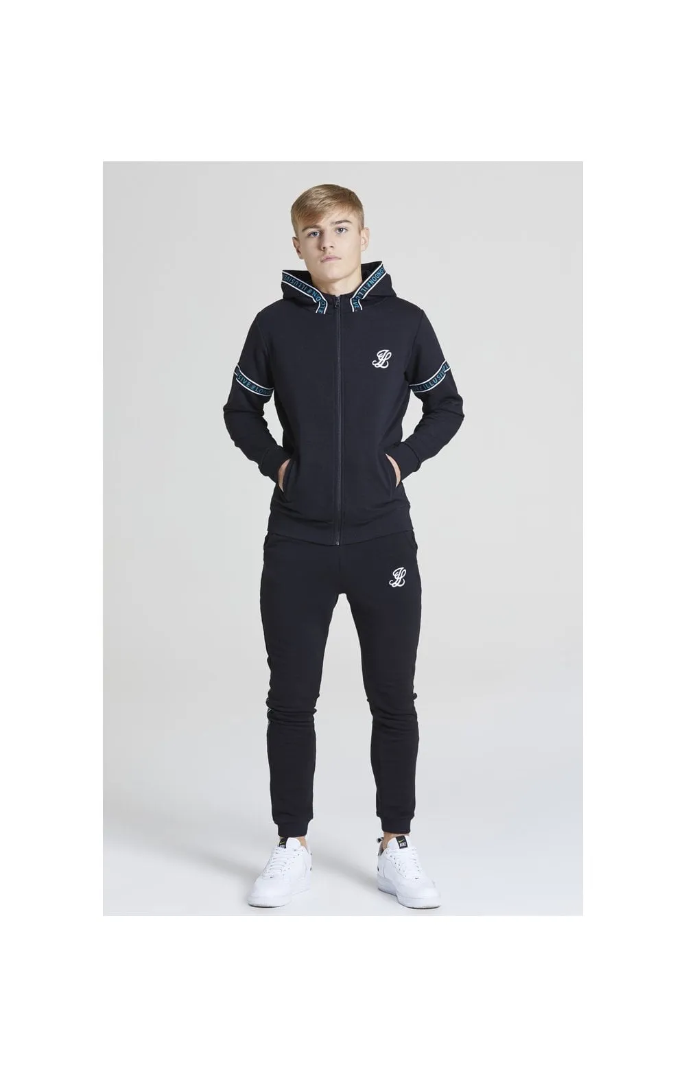 Illusive London Branded Zip Through Hoodie - Black sold by Siksilk product image thumbnail 5