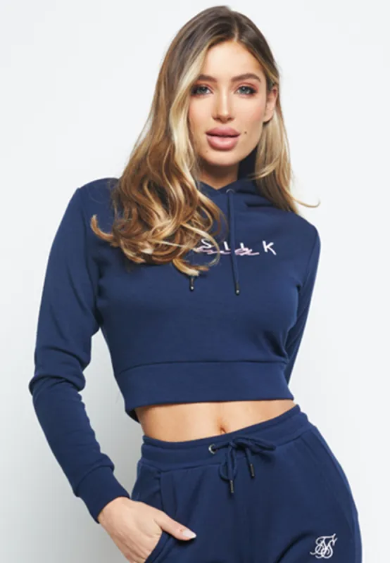 SikSilk Colour Signature Crop Hoodie - Blue sold by Siksilk