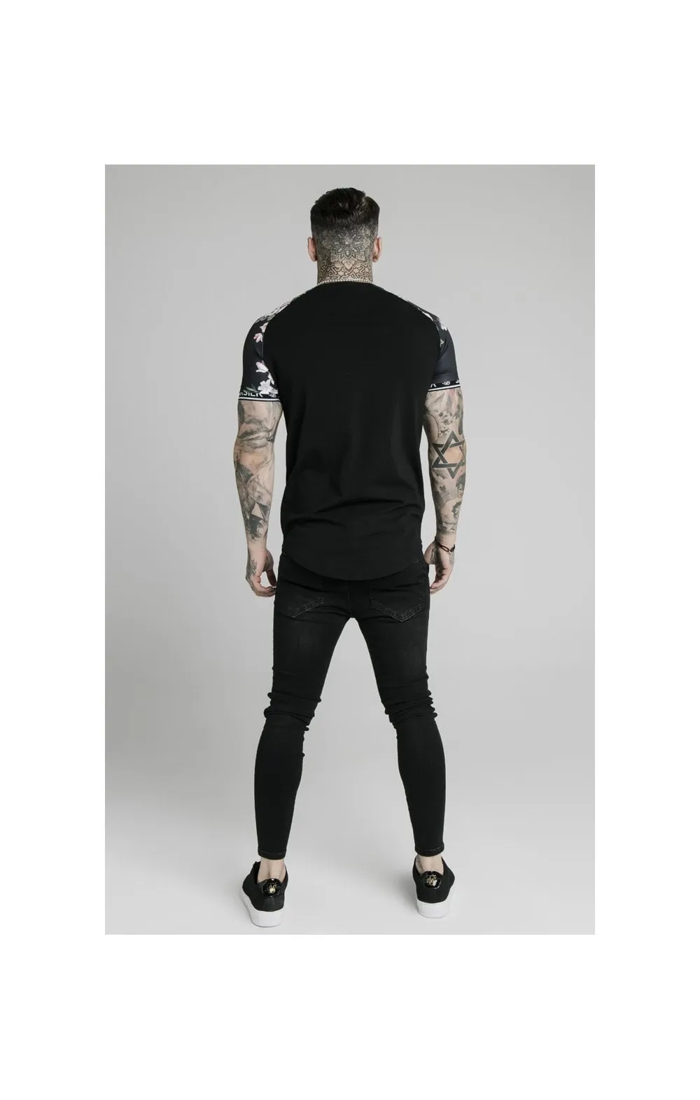 SikSilk S/S Prestige Floral Inset Tech Tee - Black sold by Siksilk product image thumbnail 5