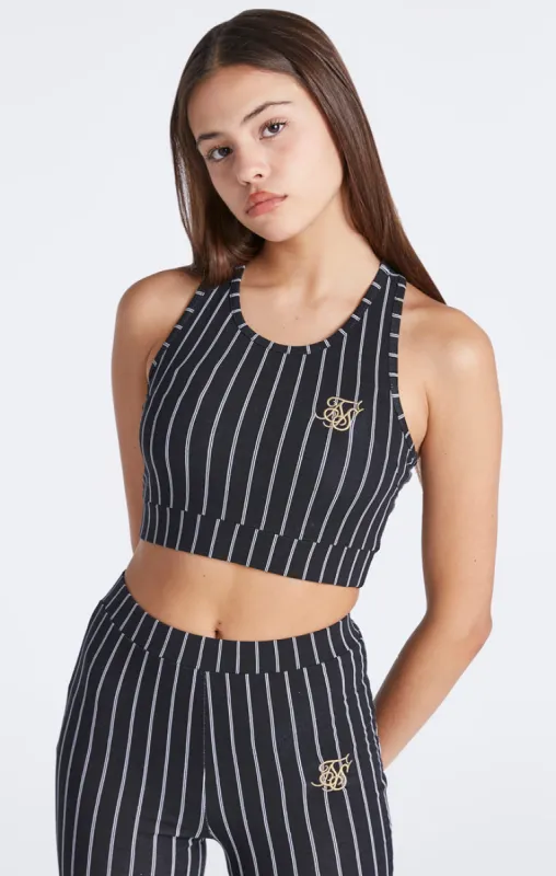 Girls Black Stripe Bralette sold by Siksilk