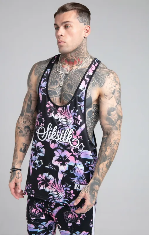 Black Tie Dye Racer Vest sold by Siksilk