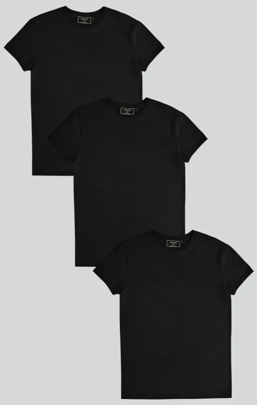 Black Pack of 3 T-Shirts sold by Siksilk