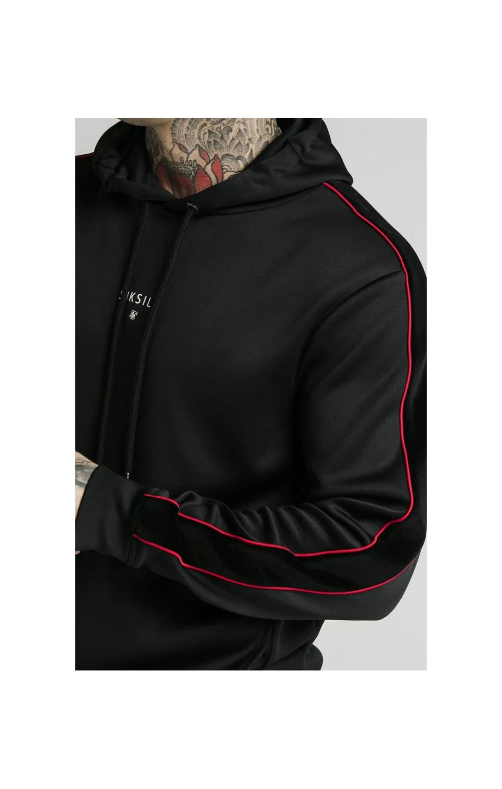 SikSilk Imperial Quarter Zip Hoodie - Black & Red sold by Siksilk product image thumbnail 2