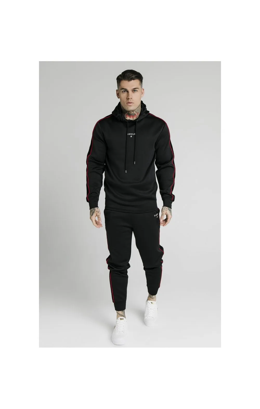 SikSilk Imperial Quarter Zip Hoodie - Black & Red sold by Siksilk product image thumbnail 4