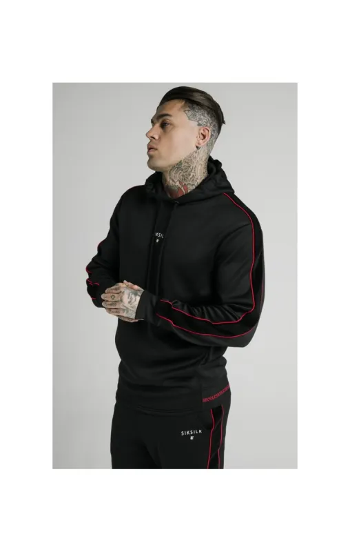SikSilk Imperial Quarter Zip Hoodie - Black & Red sold by Siksilk