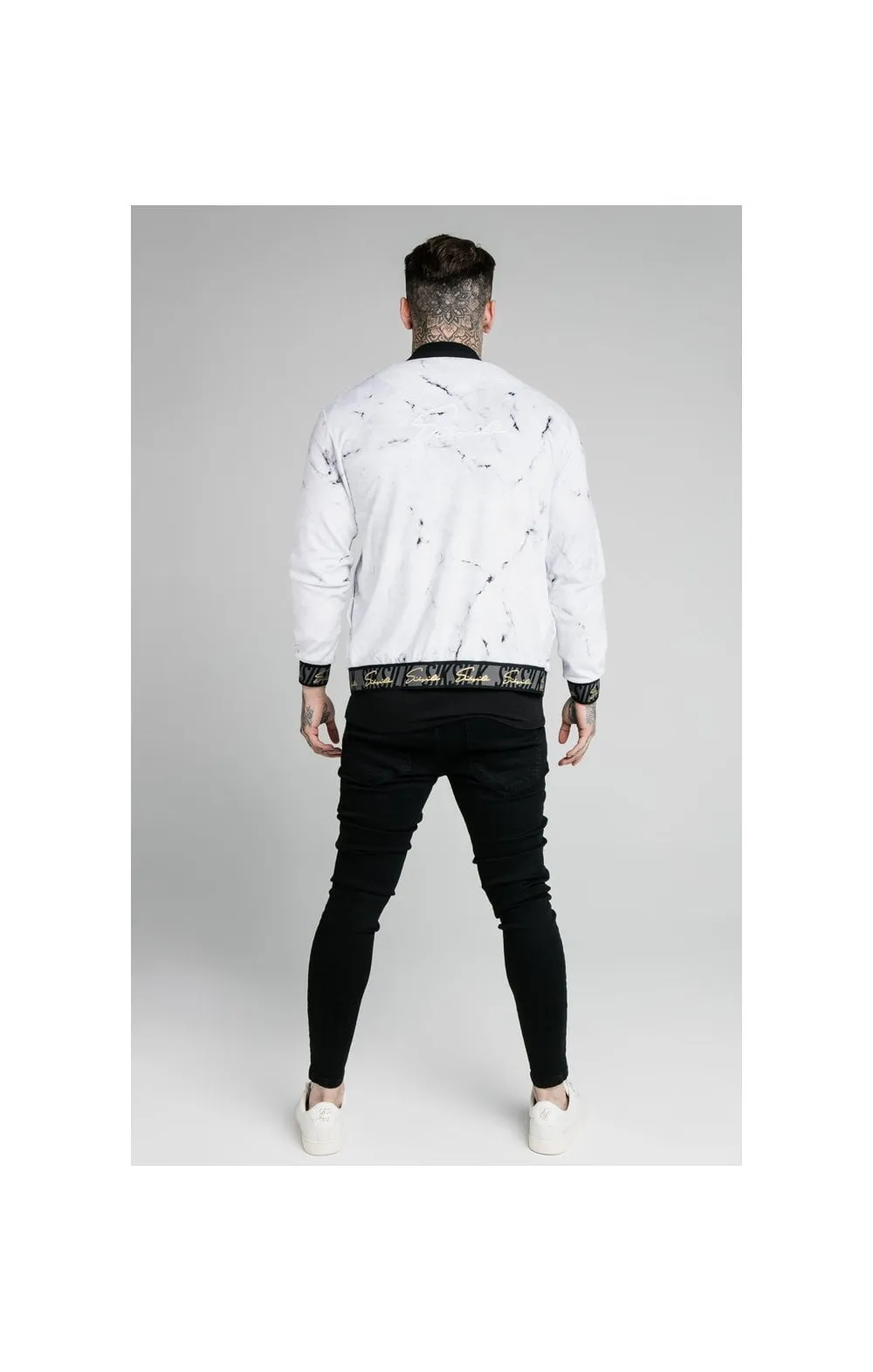 SikSilk Marble Velour Bomber - Grey & White sold by Siksilk product image thumbnail 5
