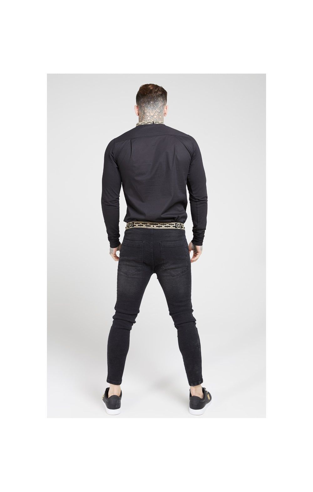 SikSilk L/S Tape Collar Shirt - Black & Gold sold by Siksilk product image thumbnail 6