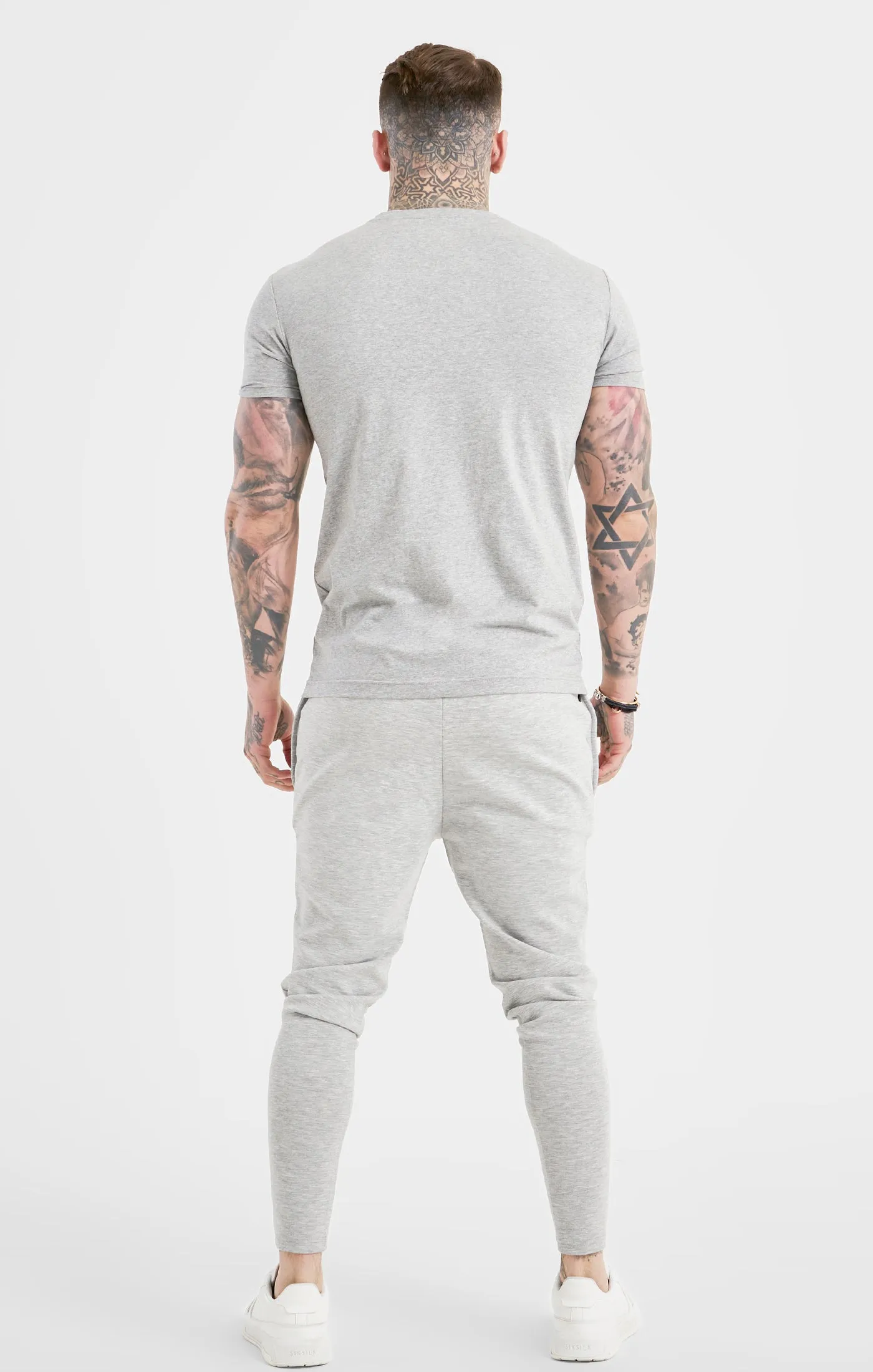 Grey Marl Sports Muscle Fit T-Shirt sold by Siksilk product image thumbnail 5
