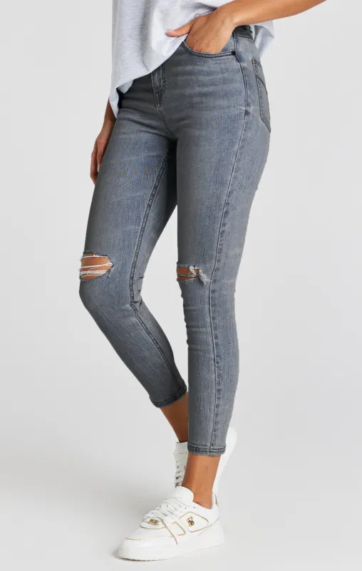 Blue Wash Distressed Denim Jean sold by Siksilk