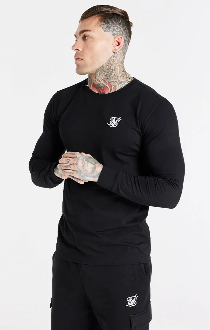 Black Essential Long Sleeve Muscle Fit T-Shirt sold by Siksilk