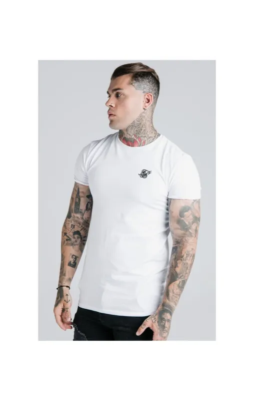 White Essential Muscle Fit T-Shirt sold by Siksilk
