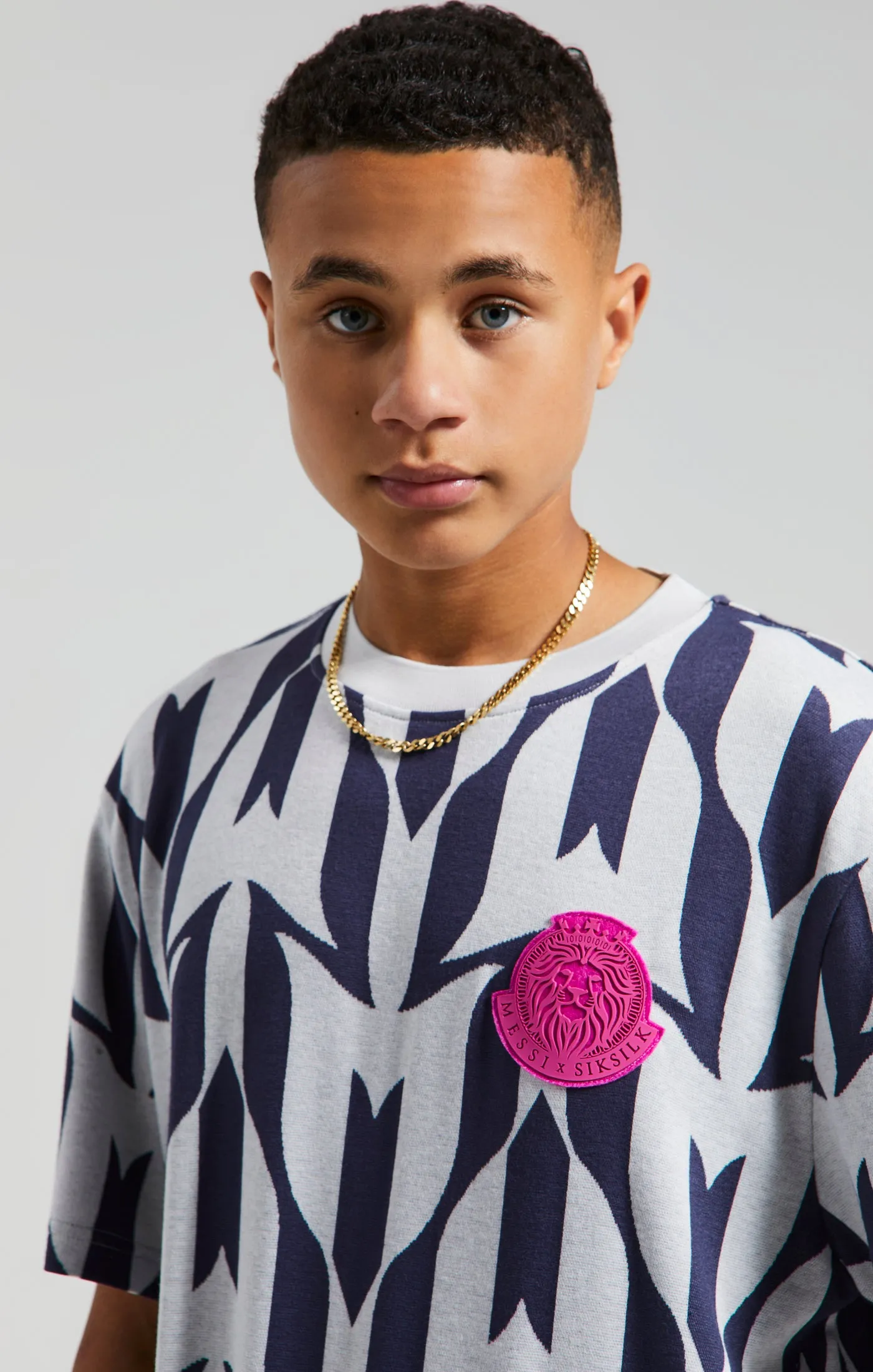 Boys Messi x SikSilk Ecru Monogram T-Shirt sold by Siksilk product image thumbnail 2