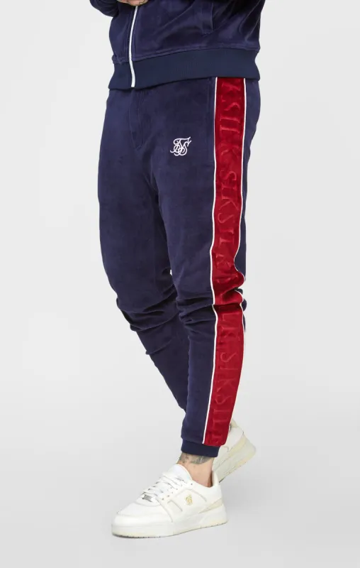 Navy Velour Track Pant sold by Siksilk