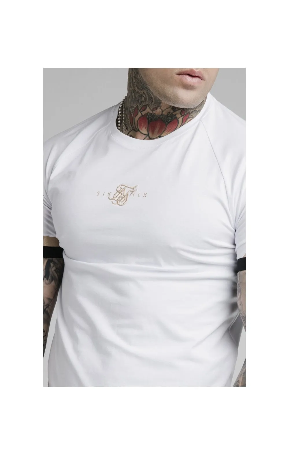 SikSilk Dual Cuff Tech Tee - White & Gold sold by Siksilk product image thumbnail 2