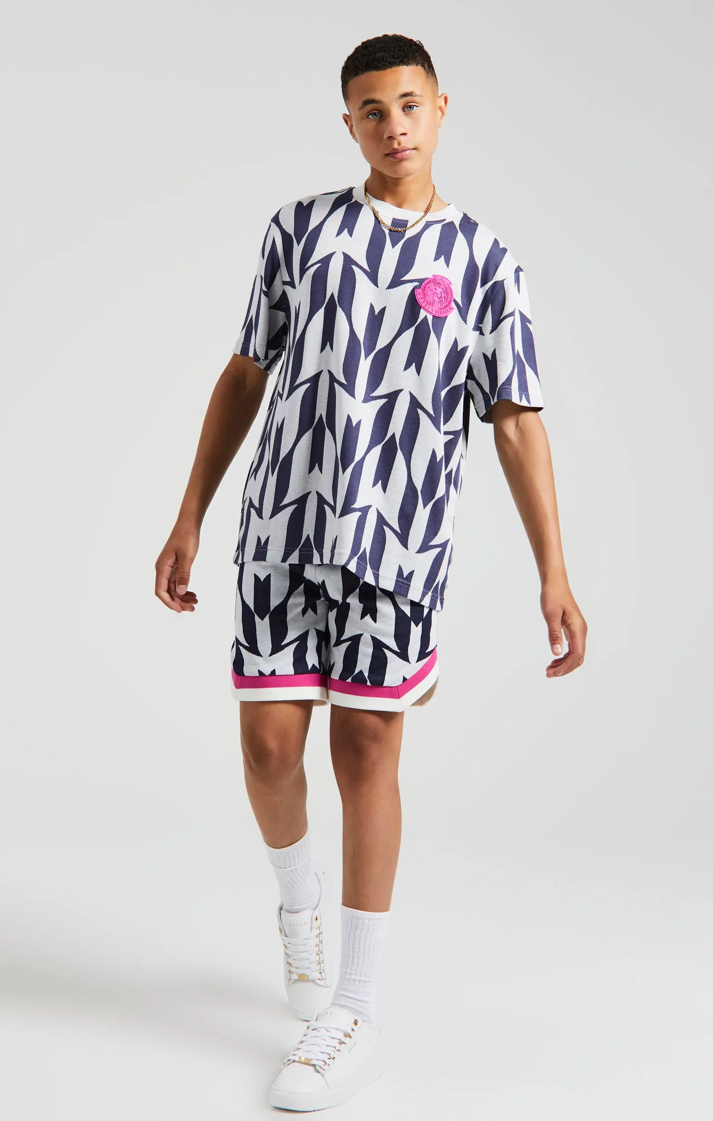 Boys Messi x SikSilk Ecru Monogram T-Shirt sold by Siksilk product image thumbnail 4