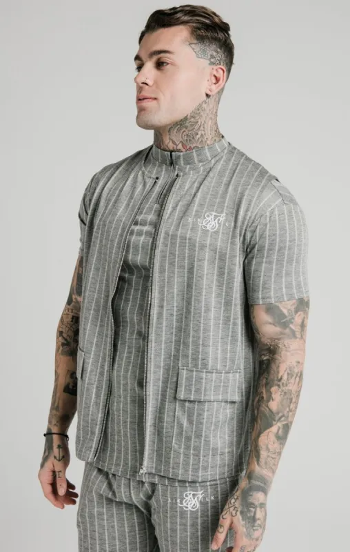 SikSilk Smart Wear Vest - Grey Pin Stripe sold by Siksilk