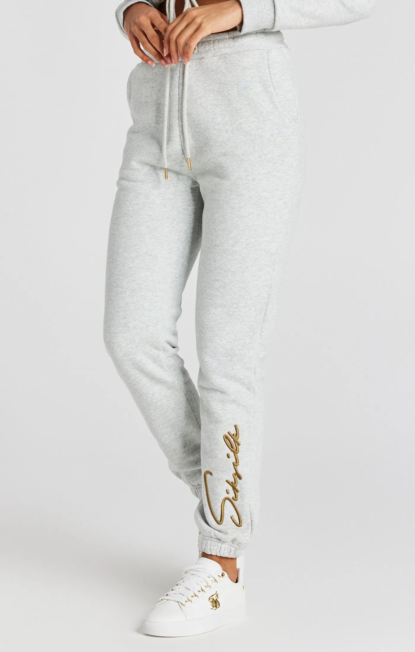 Grey Marl Signature Joggers sold by Siksilk