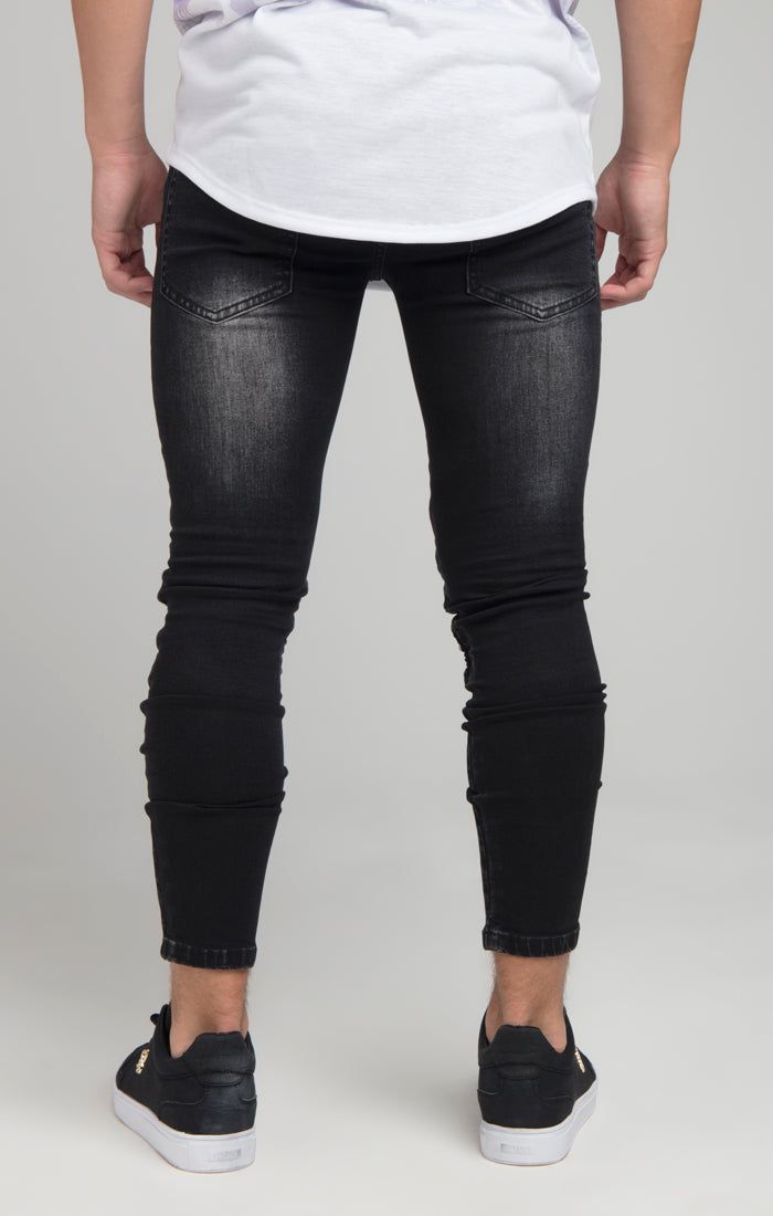 Boys Illusive Black Biker Denim Jean sold by Siksilk product image thumbnail 3